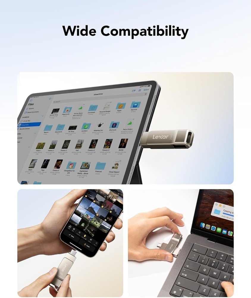 Versatile Dual USB 3.2 Drive: 256GB Storage with AES Encryption &