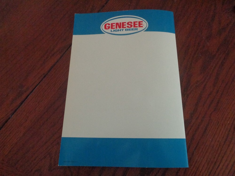 Genesee Light Beer Menu Cover Rochester NY