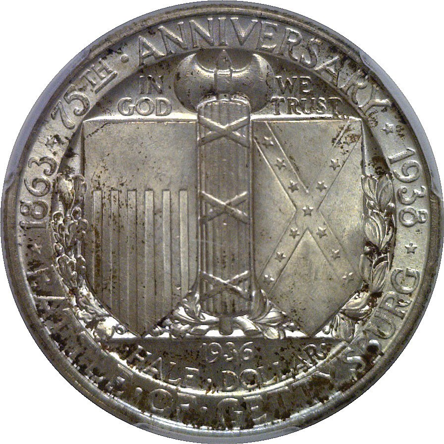 1936 Gettysburg Commemorative Half Dollar PCGS MS-66+ CAC