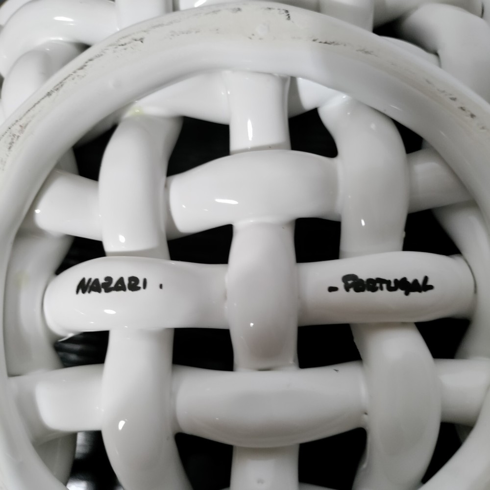 Large White Ceramic Serving Display Basket