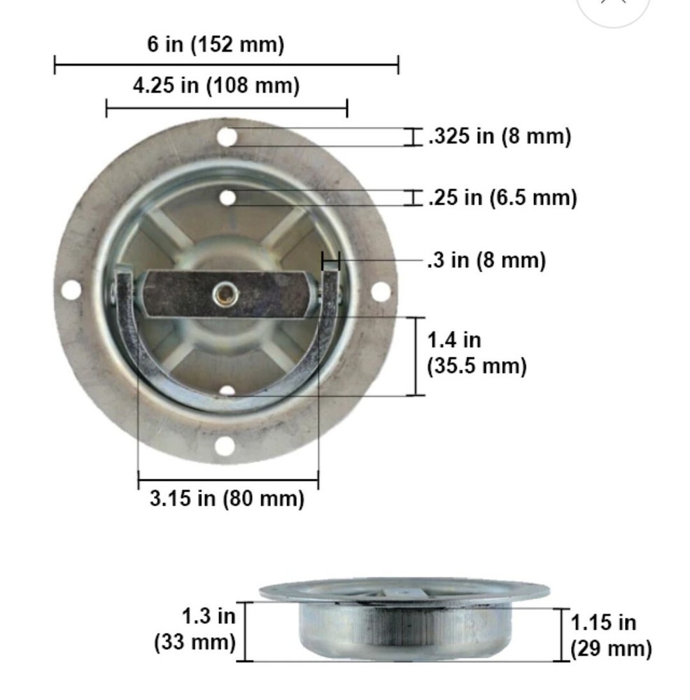 Buyers Products Tie Down 6000 lb. Capacity / 2000 lb. Working Load Limit