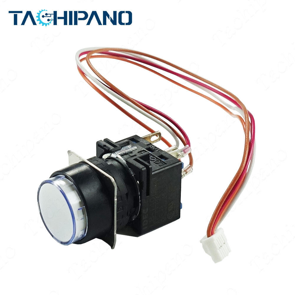 FOR YASKAWA YRC1000 White LED Push Button Switch Indicator Lamp LED + Line