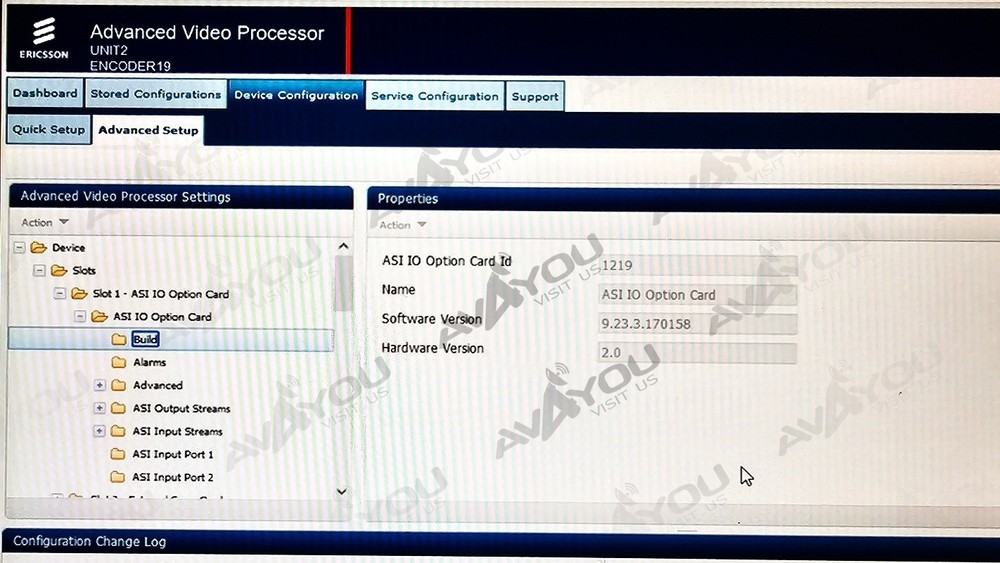 Ericsson AVP-4000 Encoder Modulator HD MPEG4 L- BAND ASI EI9001 AVP