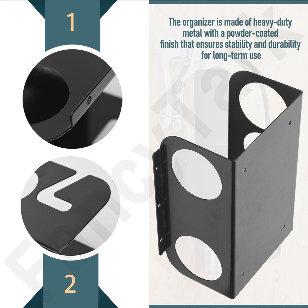 Grease Gun Holder, Storage Rack for Workshop Garage Black