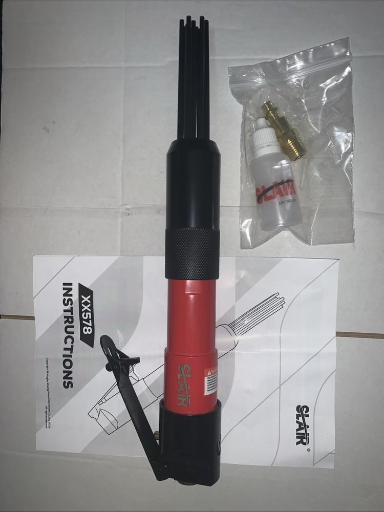 12" Air Pneumatic Compact Needle Scaler 4000 Bpm. 12 Needles  Paint Rust READ