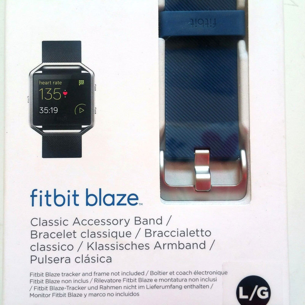 Fitbit Blaze Accessory Replacement Wrist Band Large Silicone Strap Blue New OEM