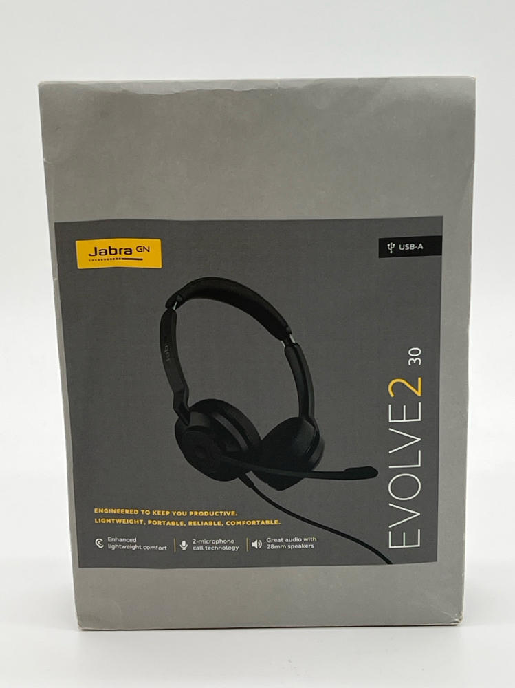 Jabra Evolve2 30 UC Wired Headset, USB-A - Black