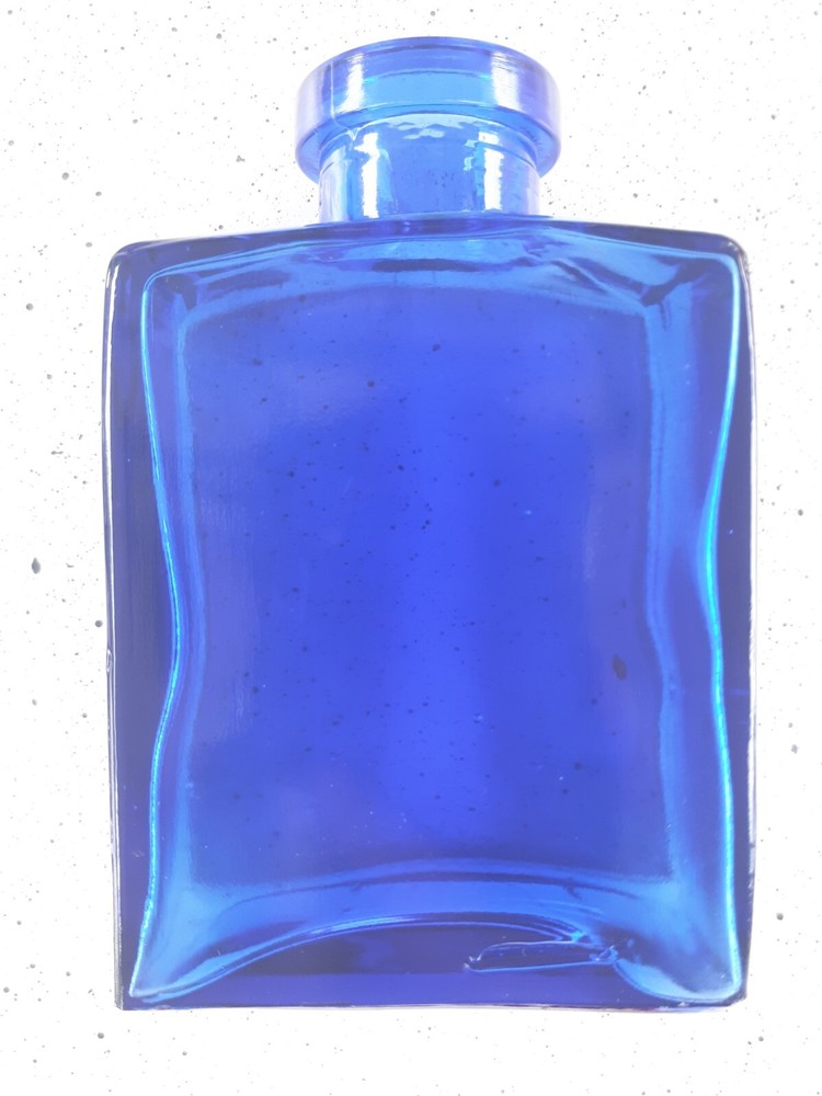 Blue Cobalt Glass Bottle Square Rectangular Vintage