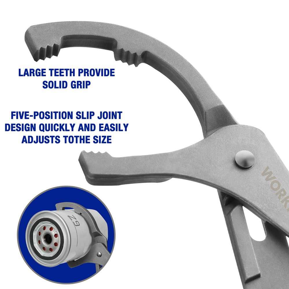 WORKPRO 2PC 9" 12" Oil Filter Wrench/Plier Set Adjustable Oil Filter Removal Set