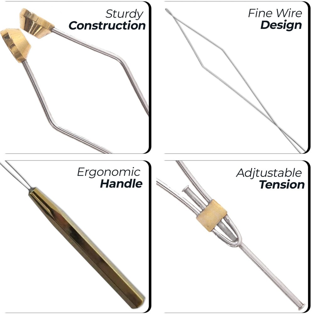 Fly Tying Bobbin Threader Combo Essential Tools Durable Equipment Holder