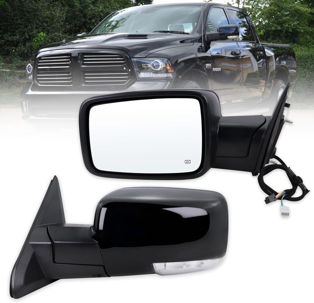Left/Driver Fits 2013-2019 Dodge Ram 1500 Power Fold+Heated+Temp Sensor Mirror