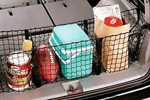 Stretchable Black Mesh 3 Pocket Trunk Cargo Organizer Bin Bag Storage Net Holder