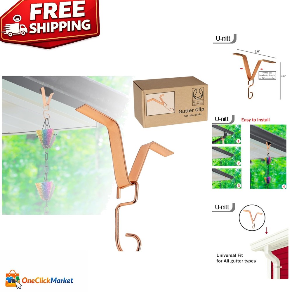 High-Quality Heavy Metal Gutter Clip for Efficient Rain Chain Setup - Adjustable