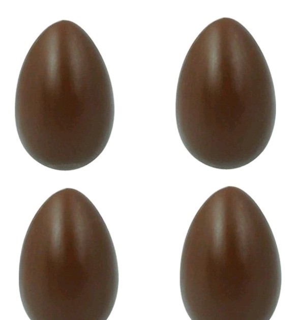Set of 4 Easter Egg Chocolate Molds – 2 Sizes Smooth & Textured Plastic