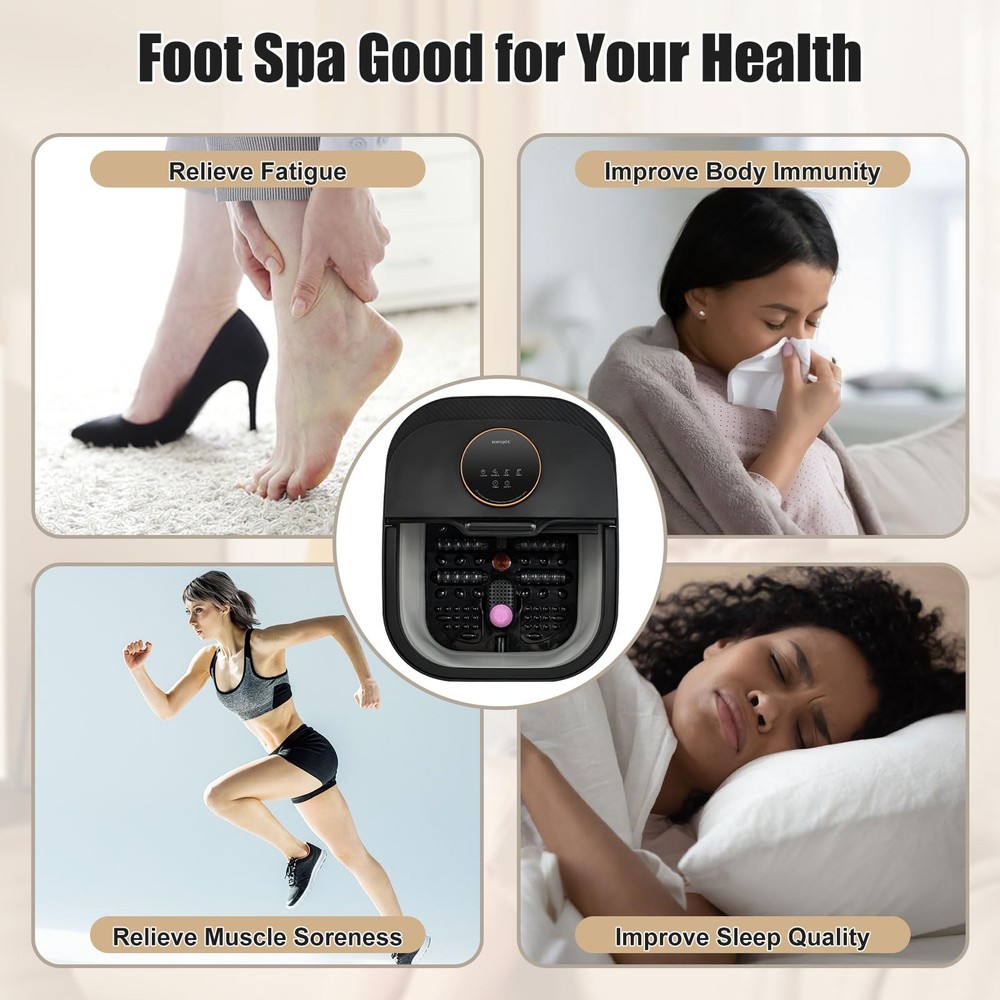 Foot Spa Bath Massager with Heat, Bubble, Temperature Control, Remote Control...