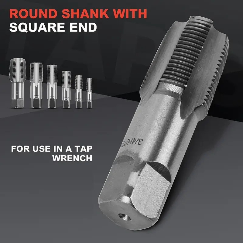 6-Piece Pipe Thread Tap Threaded Stud Extractor Broken Screw Remover Tool