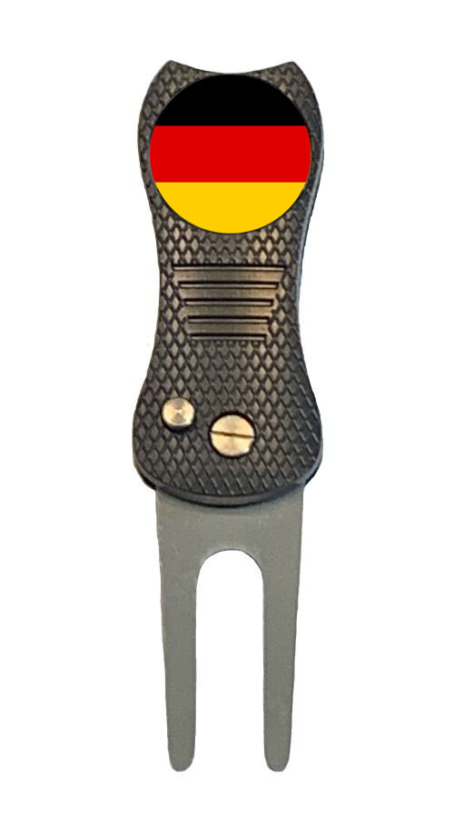 Germany Flag Golf Ball Marker + Premium Switchblade Divot Tool