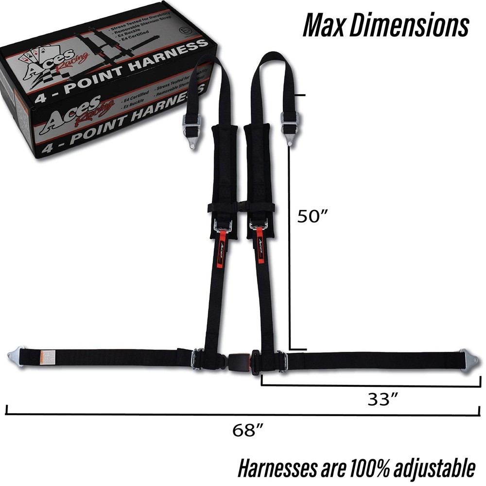 4 Point Harness with 2 Inch Padding Aces Racing Pair