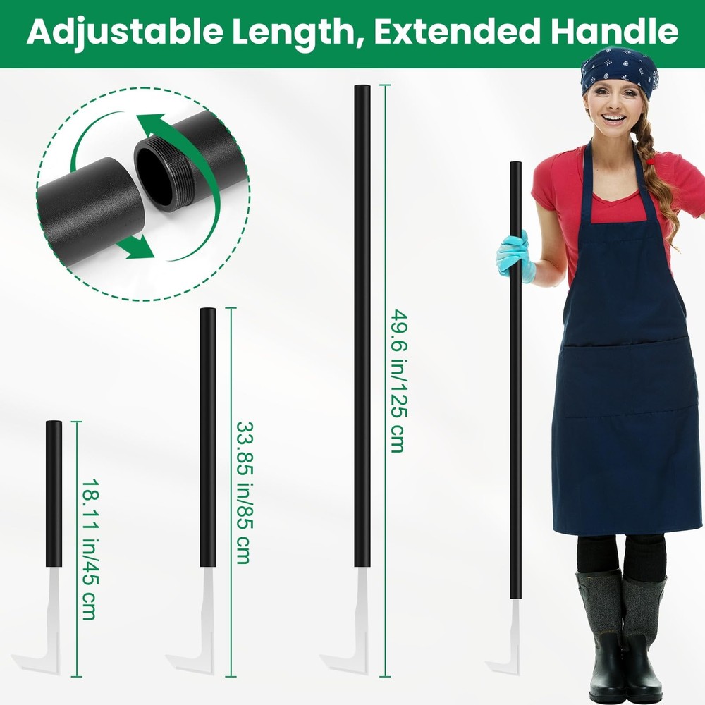 49.2â€ Long Handle Crack Weeder, 3 Adjustable Length Crevice Weeding Tool Ma...