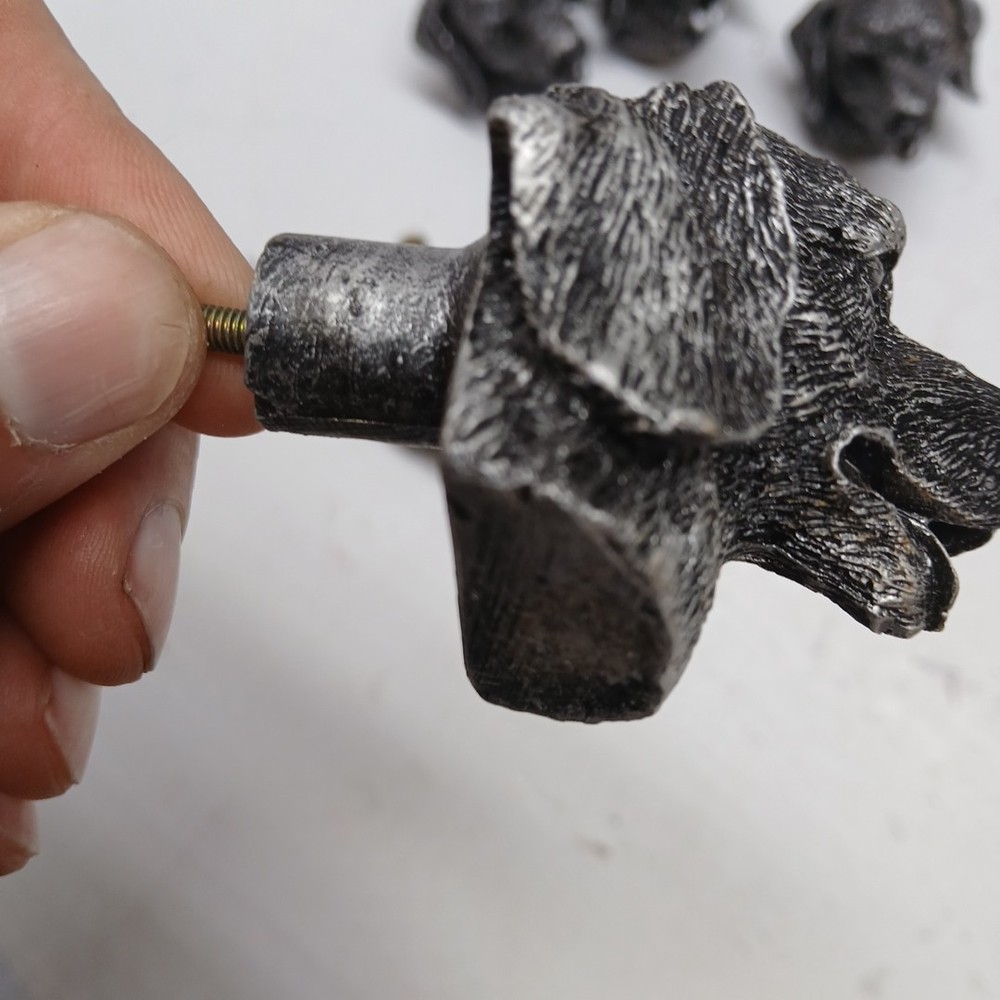 Resin Dog Face Shape Pulls Drawer Cabinet Door Handle Knobs 6 pcs