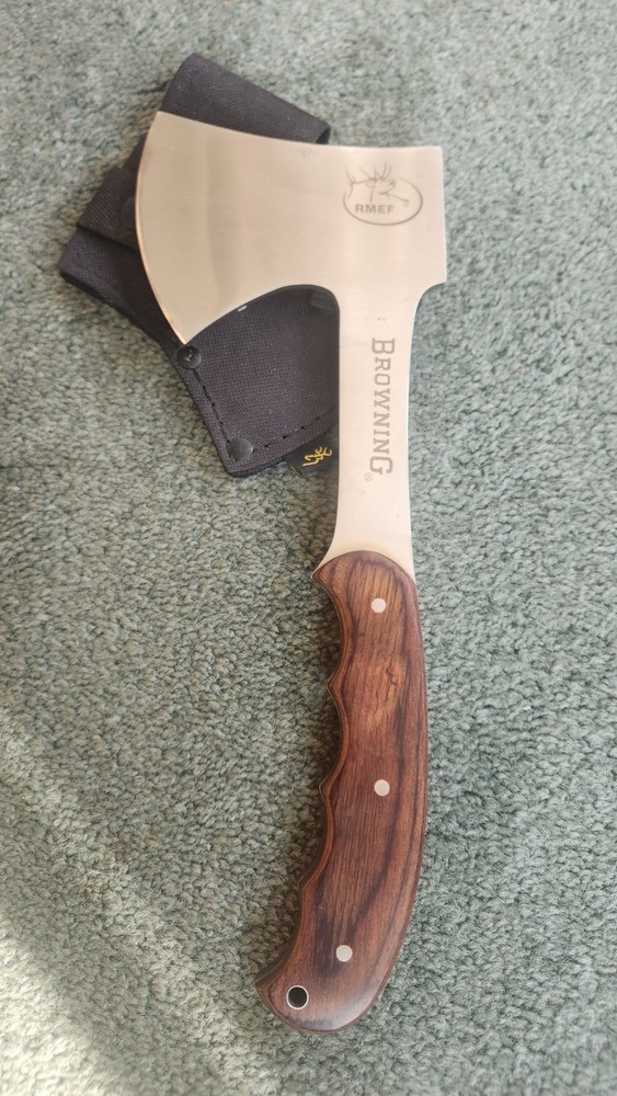 Browning RMEF Model 0031 Hatchet Axe Sheath Wood Handle