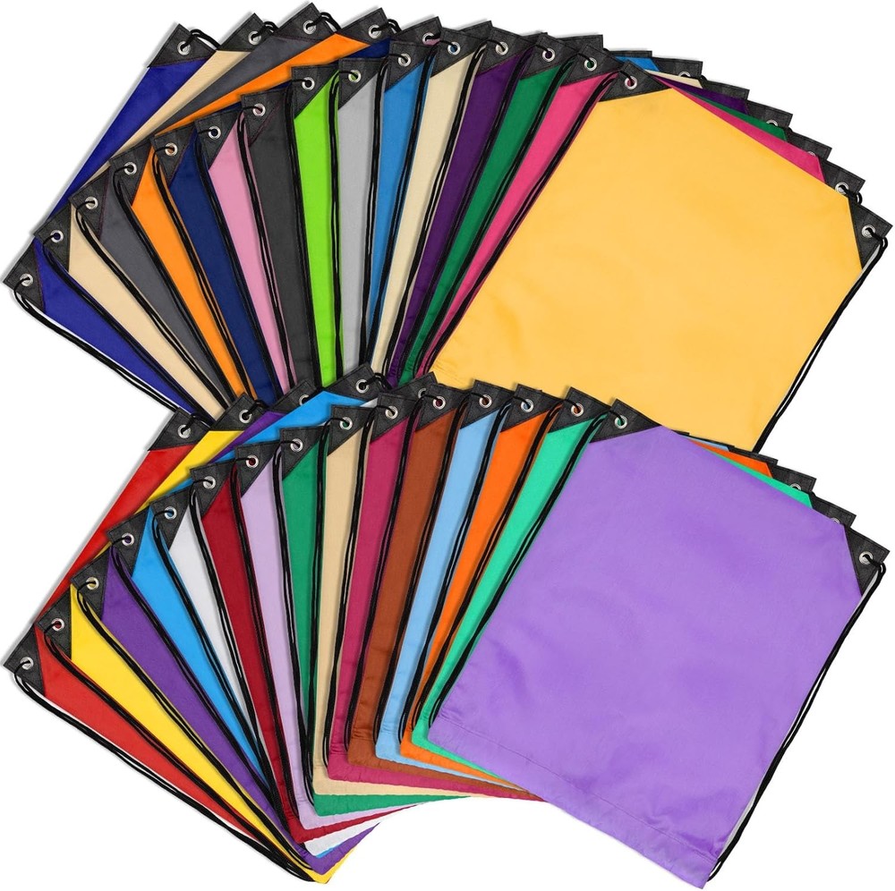 64 PCS Drawstring Bags Bulk Backpack Draw String Bag Multicolor