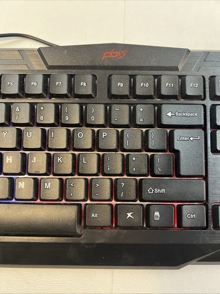 PBX Backlit Pro Gaming Keyboard - Full-Sized & Ergonomic with LED RGB Backlight