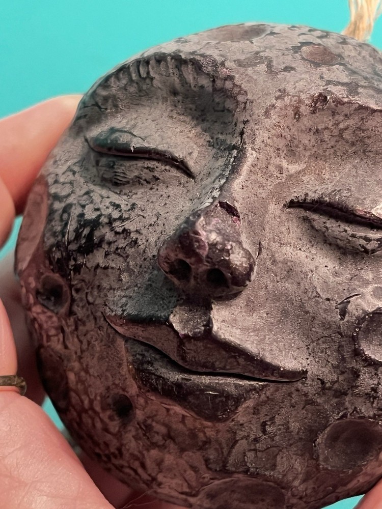 Sleeping Moon Face Candle Vintage hand made