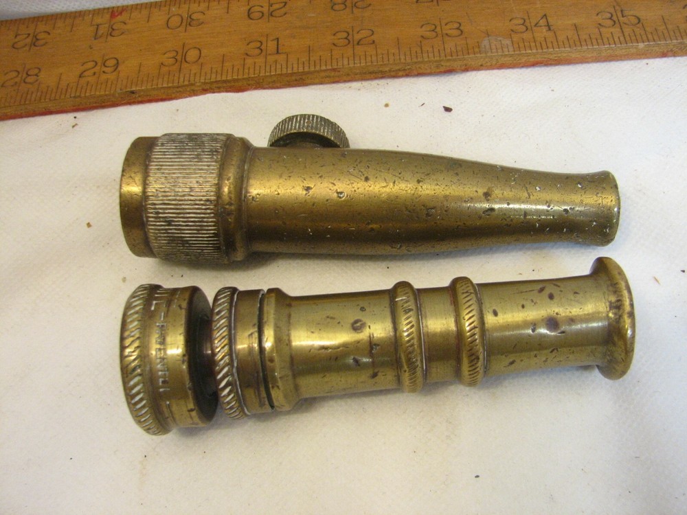 Pr Early Solid Brass Garden Hose Nozzle Tip Craftsman Justrite Tool