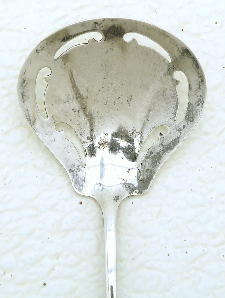 Pierced Silver Serving Straining Spoon Marked Weidlich circa 1920 No Monogram