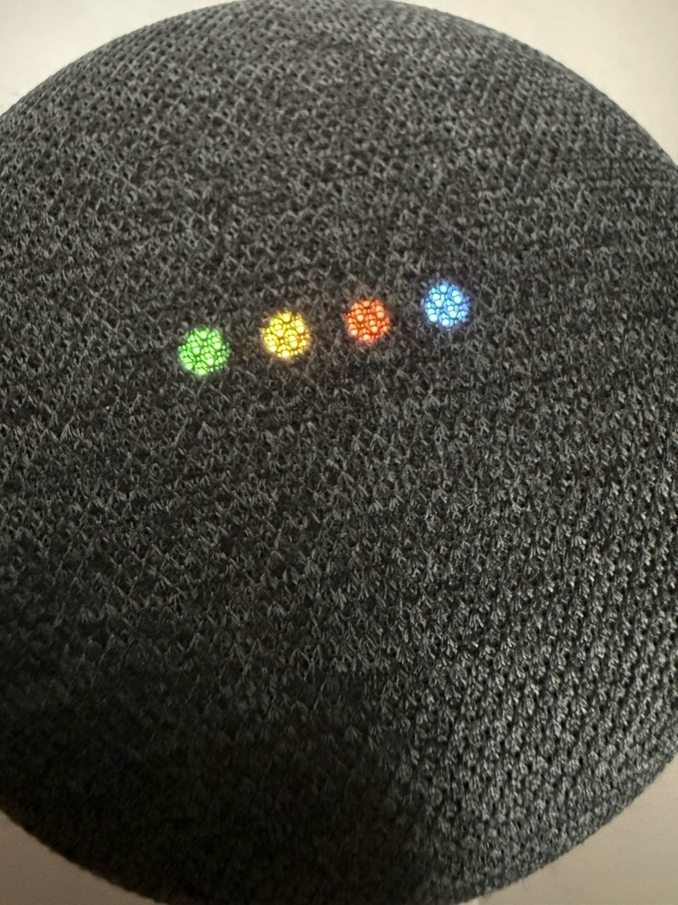 Google Home Mini Smart Speaker Charcoal Tested Working Needs Power Cable