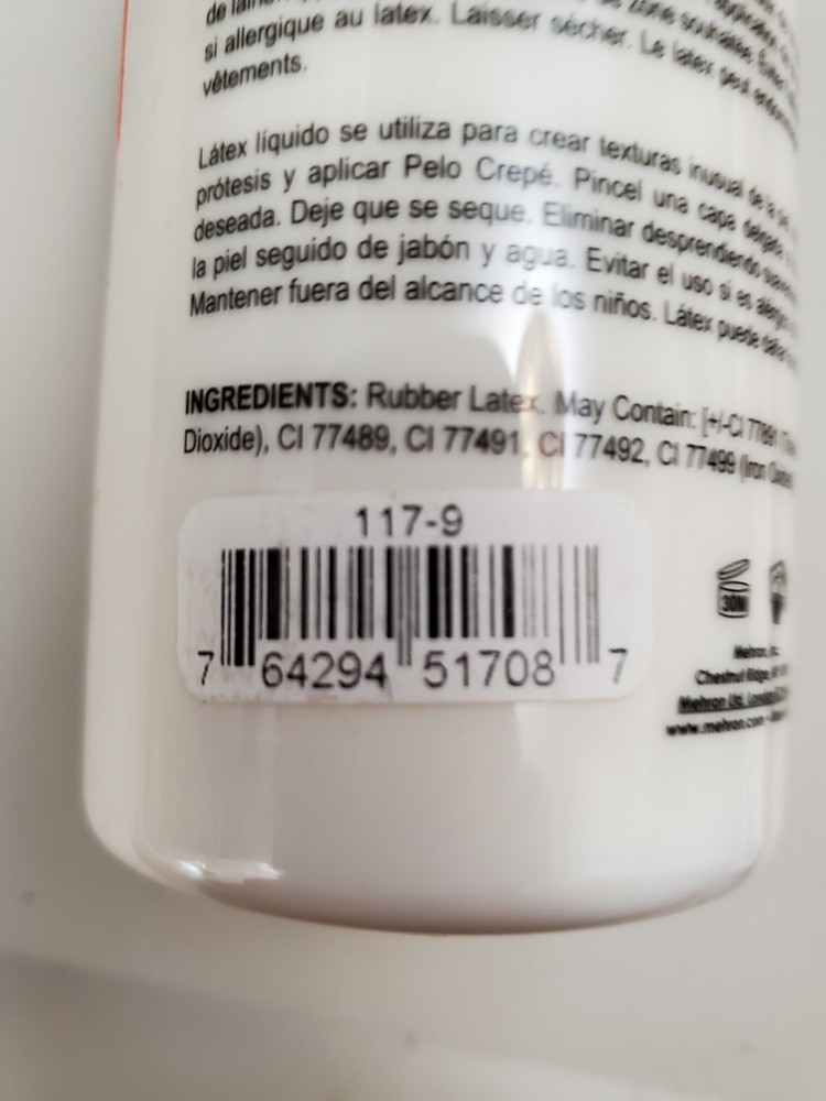 MEHRON LIQUID LATEX 9 Oz WHITE