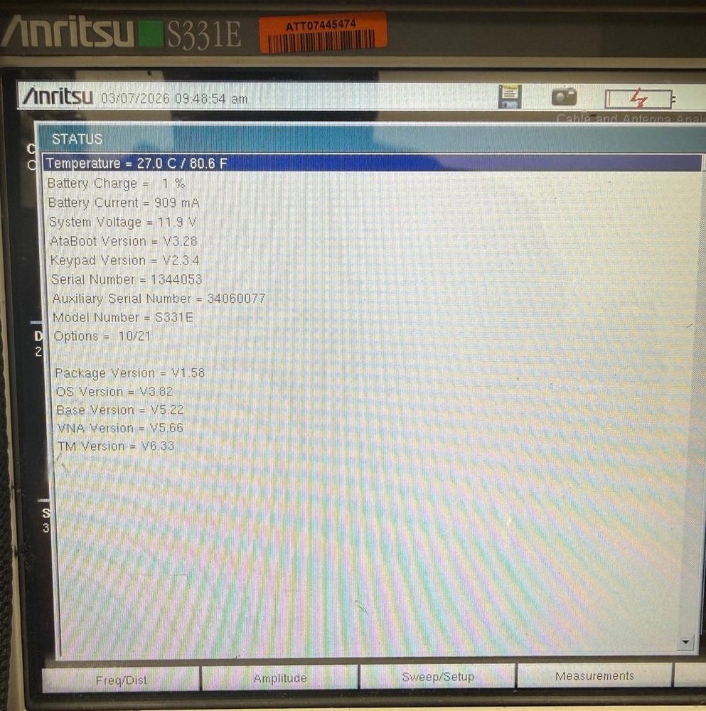Anritsu Site Master S331E Cable & Antenna Analyzer SiteMaster w/ Options 10 & 21