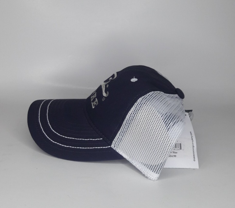 NEW DRAKE WATERFOWL MESH BACK LOGO CAP Blue/White