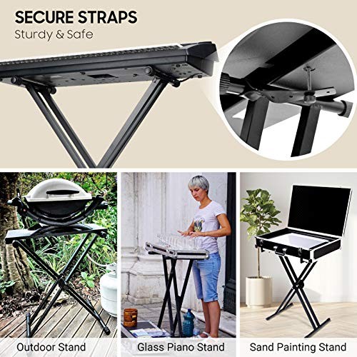 Adjustable Keyboard Stand Double Braced X Style Digital Piano Stand with