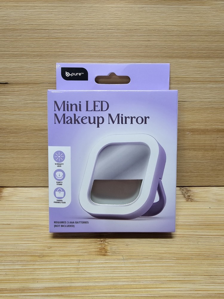 B Pure Mini LED Makeup Mirror (Purple)