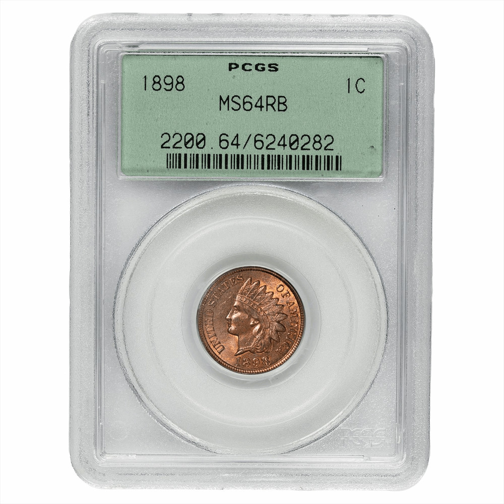 1898 Indian Head Cent 1C PCGS MS 64 RB