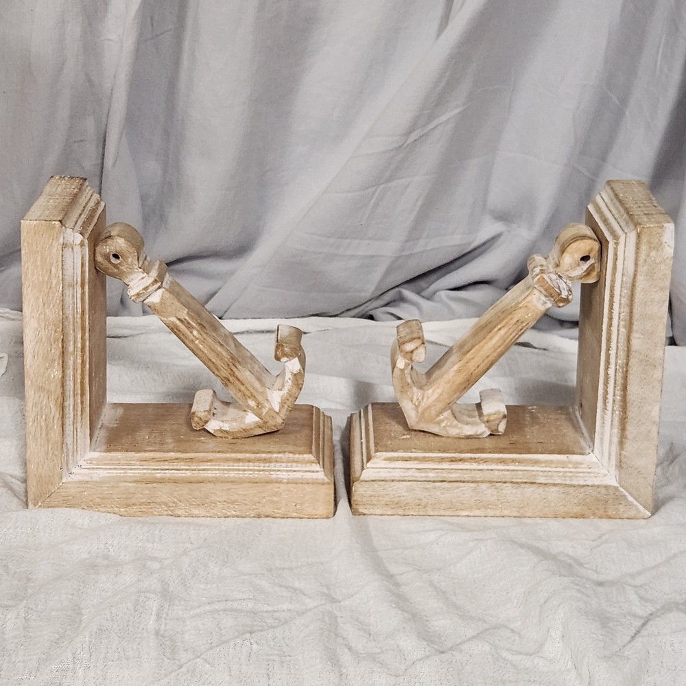 Book Ends White Washed Anchors