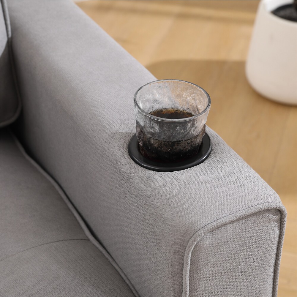 Convertible Sofa Bed Loveseat Futon Sofa Couch w/ Pull-Out Bed Light Gray