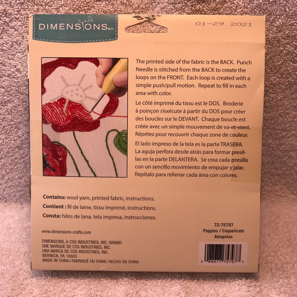Dimensions Punch Needle Kit - Poppies