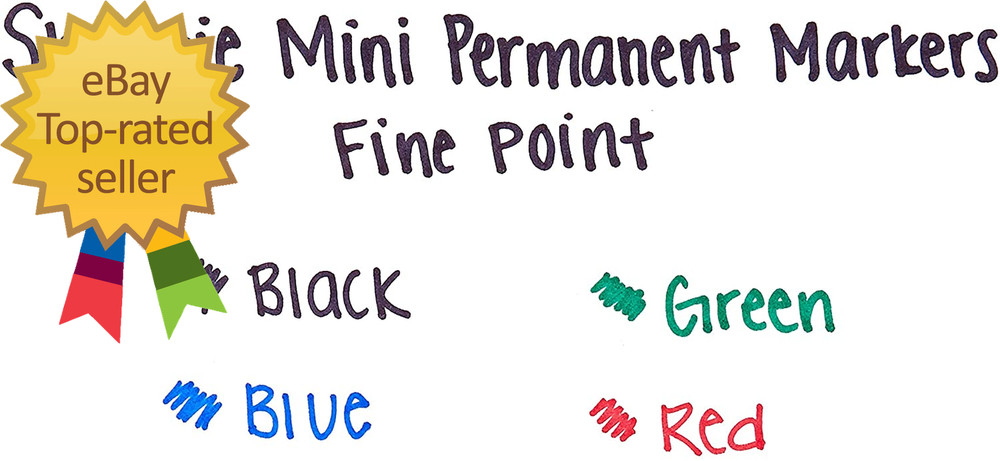 Mini Permanent Markers, Fine Point, Assorted Colors, 4 Count