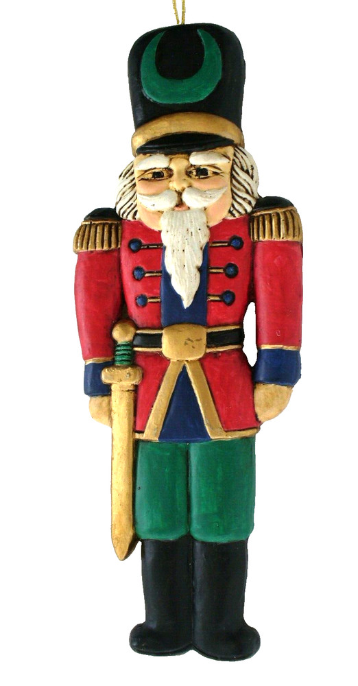 CLAY~Hand Crafted~NUTCRACKER~Christmas~WALL PLAQUE~Hand Painted~12" x 4"~EUC