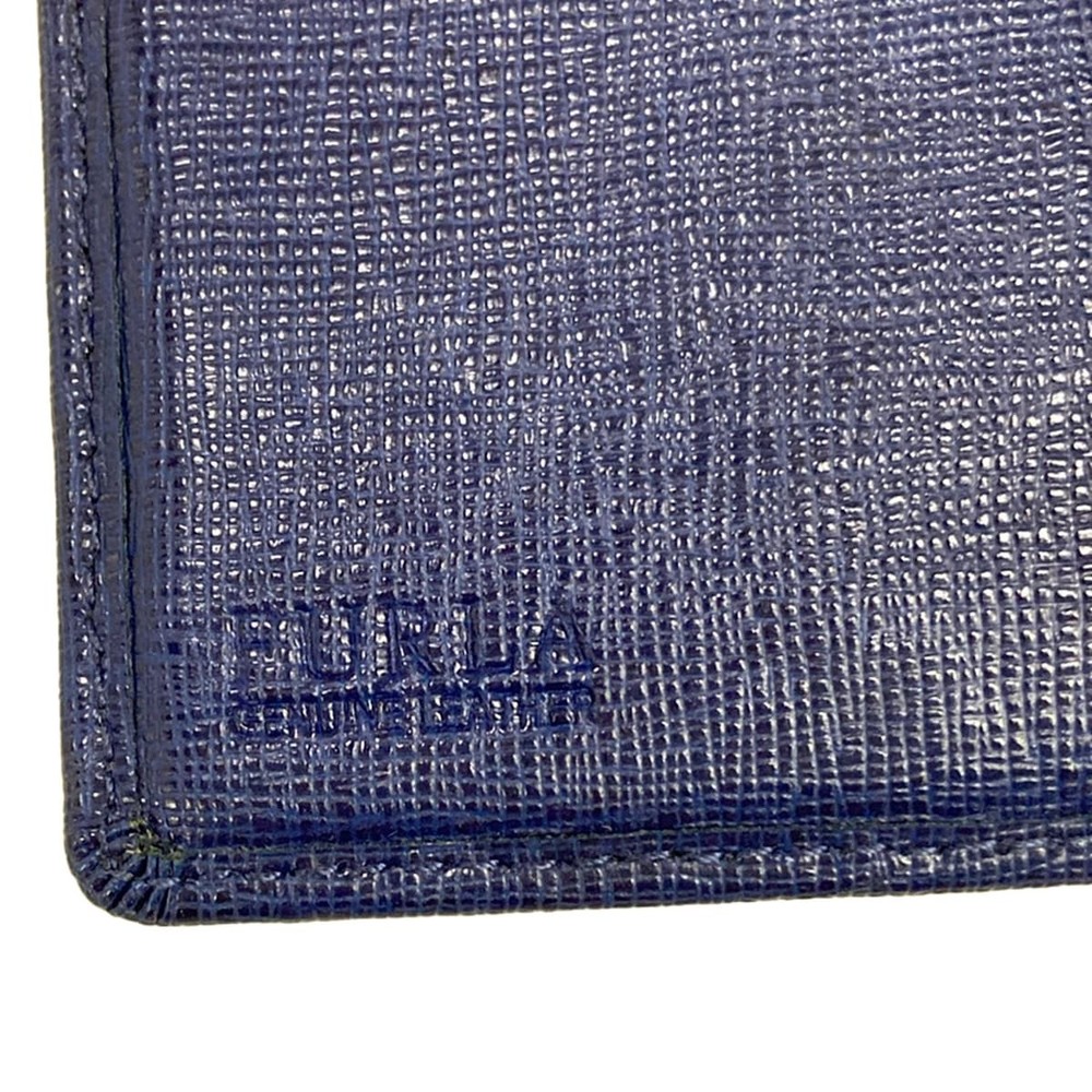 FURLA Navy Leather Trifold Wallet