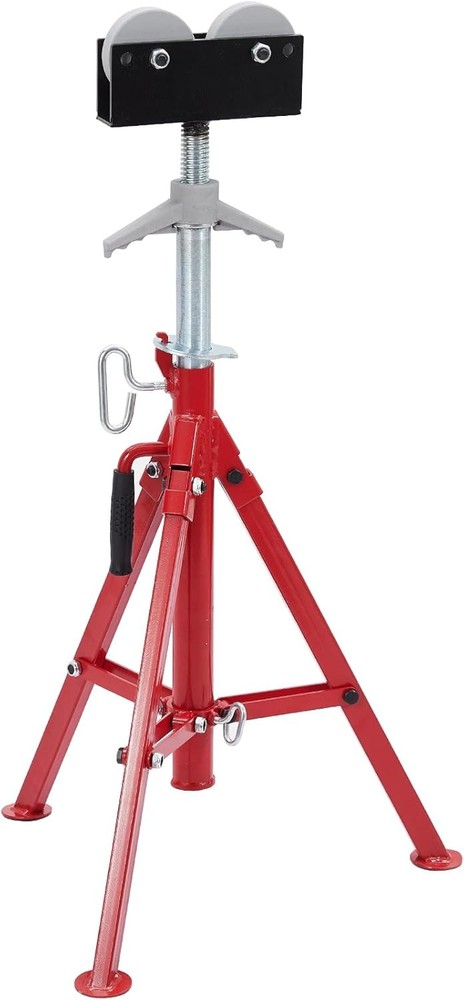 2500 lbs Roller Head Pipe Stand Foldable Jack Stand 28"-52" Height 12 in Load US