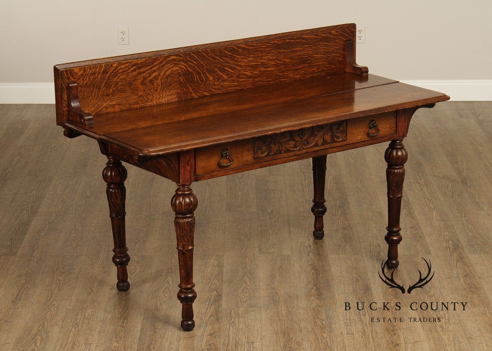 Antique Victorian Carved Oak Server