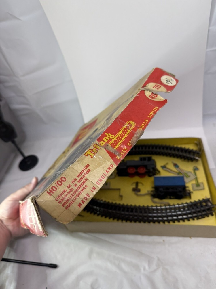 W/ KEY & BOX! Vintage Triang Railways Dockmaster Clockwork Train Set HO/OO RS.70