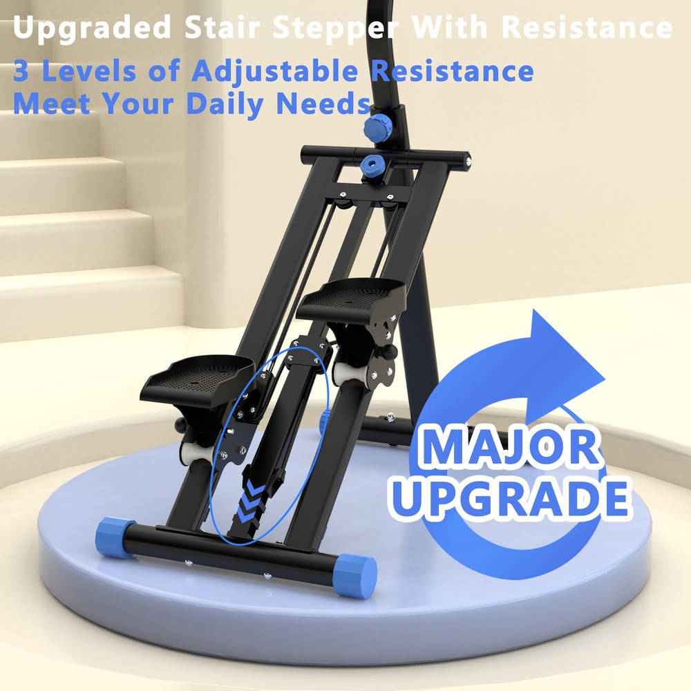 Vertical Climber Stair Stepper Full Body Workout Machine Adjustable Handlebar