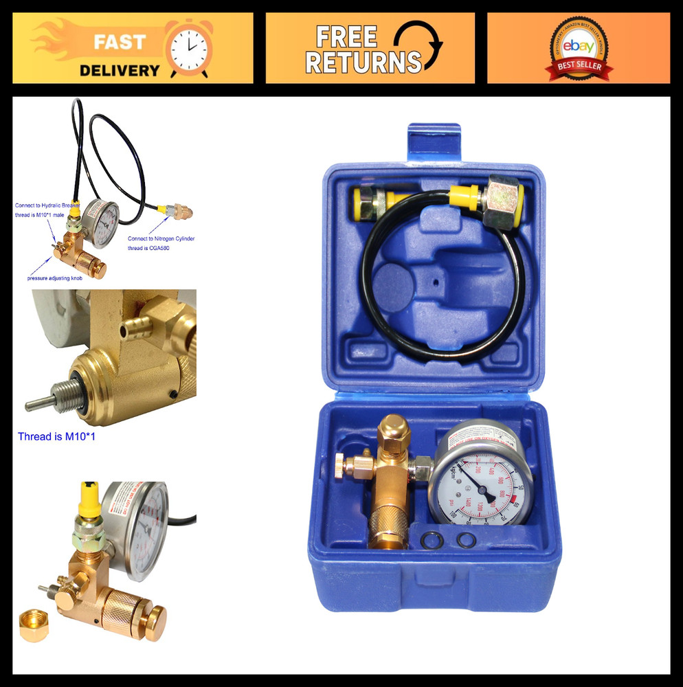 Hydraulic Breaker Hammer Nitrogen Gas Charging Kit & Pressure Test Tools