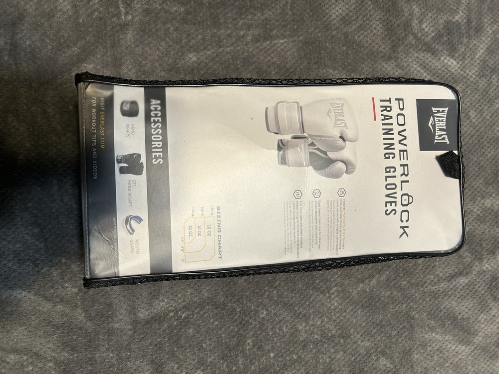 Everlast PowerLock2 Training Glove 12Oz (White/Grey)