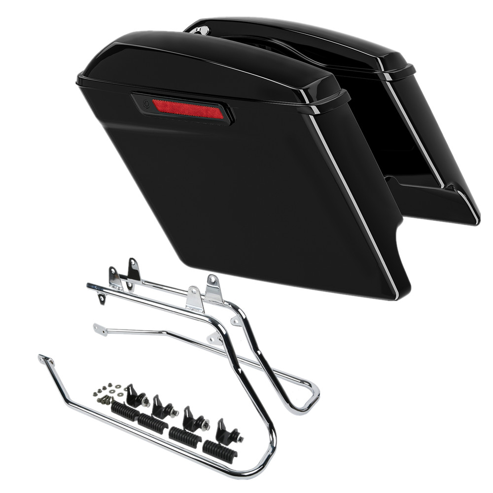 Stretched Hard Saddlebags Chrome Conversion Bracket Fit For Harley Softail 84-17